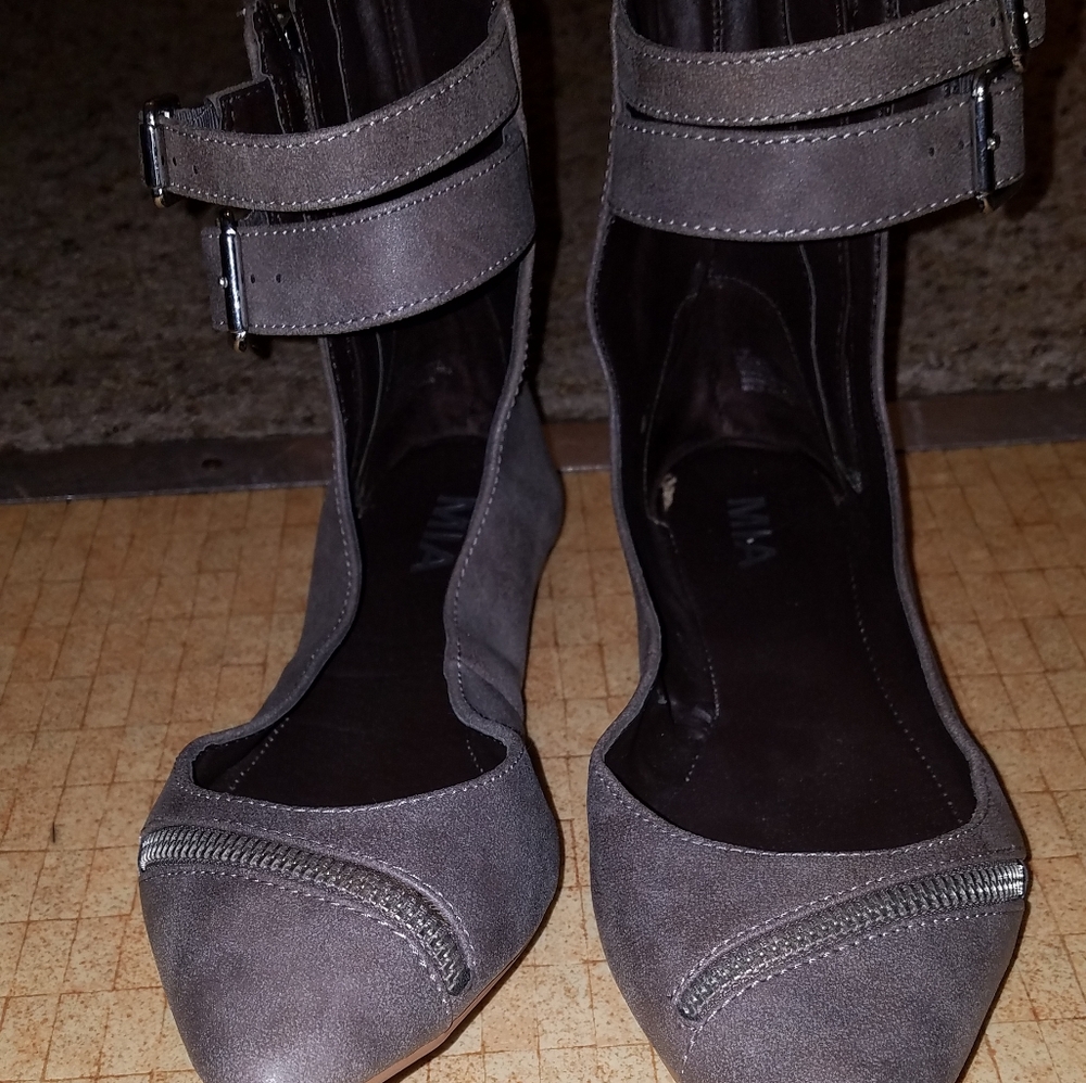 A little above the ankle strap mia flats